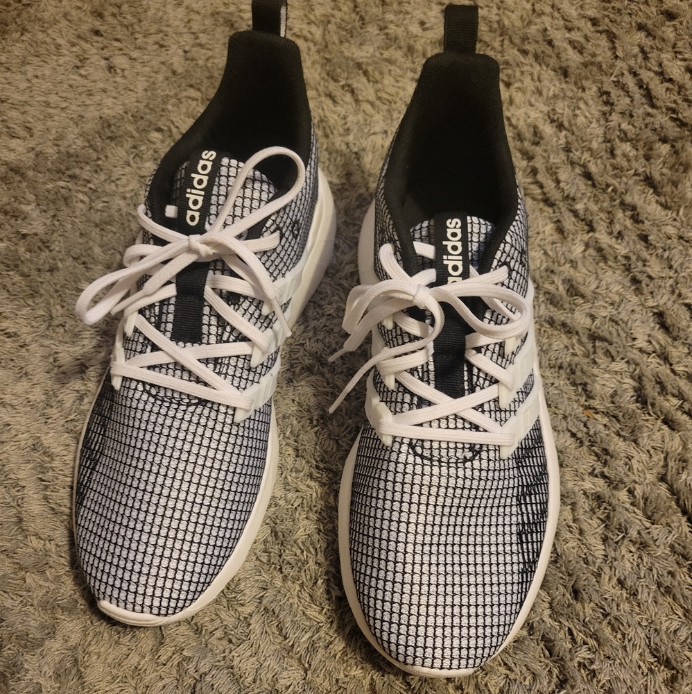 Adidas black and white sneakers